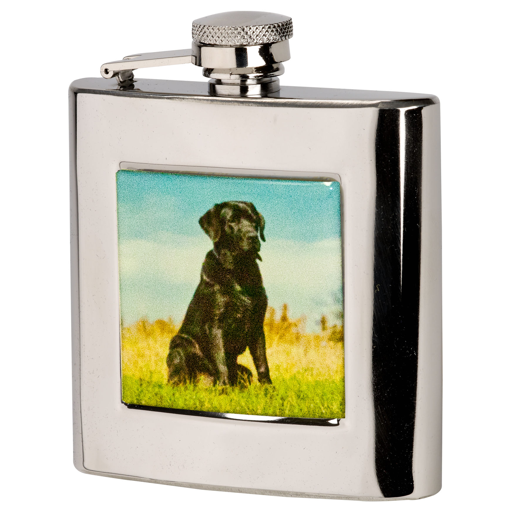 Bisley hip flask 4oz 6oz pewter or stainless steel shooting whisky