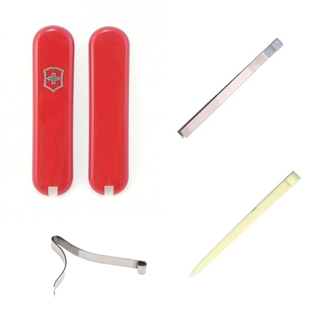 Victorinox 58mm Swiss army knife spares - tweezers toothpick spring red scales - official Victorinox stockist