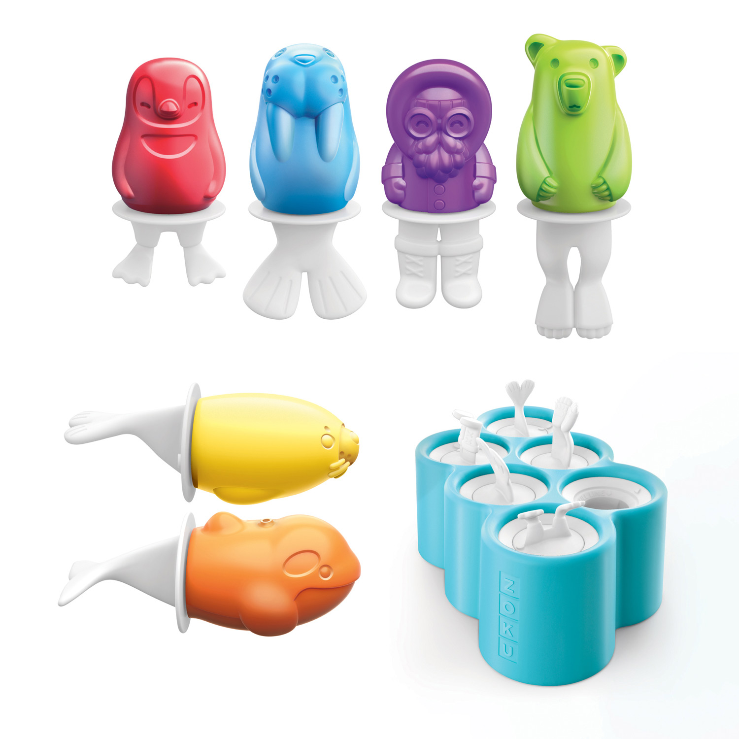 GENUINE Zoku Polar Pops - Set of 6 Slow Pop Ice Lolly moulds with drip guards - official Zoku stockist