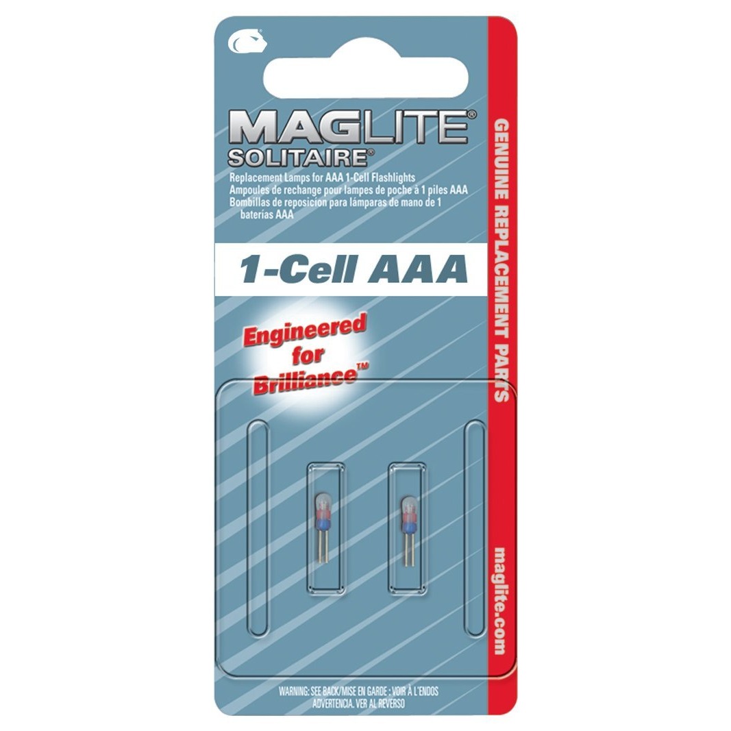 Maglite Solitaire AAA replacement bulbs. twin bulb pack - official Maglite stockist