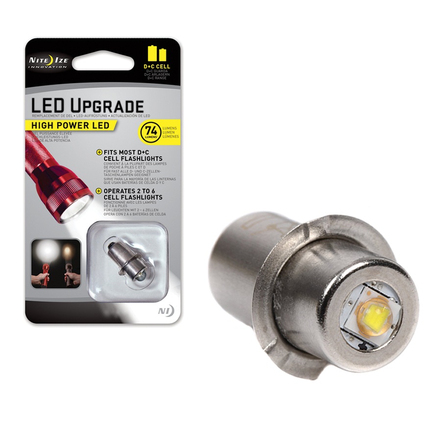 Niteize LED High Power upgrade bulb - 74 lumens - Maglite D+C cell flashlights - official Niteize stockist