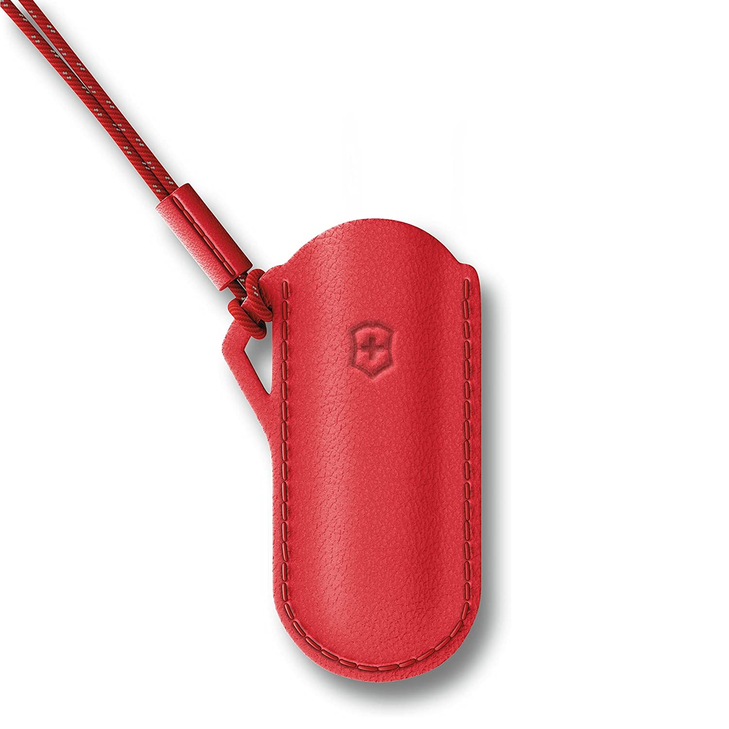 Victorinox Style Icon pouch with nylon cord - Red leather - fits Classic SD - official Victorinox stockist